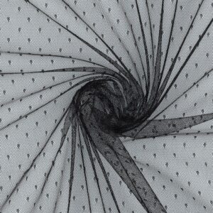 Fijne tule stippen zwart