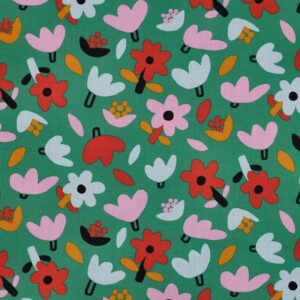 Jennifer Bouron - Poplin organic bloemen groen