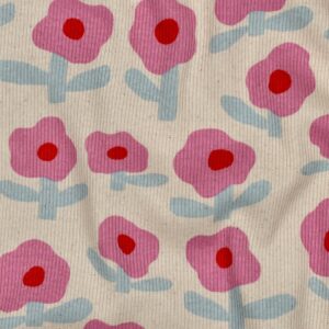 Jennifer Bouron - Rib jersey organic bloemen fuchsia