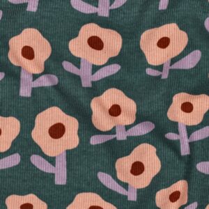 Jennifer Bouron - Rib jersey organic bloemen groen