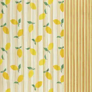 Coupon 40cm stepped double gauze citroenen/strepen