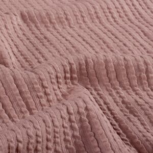 Coupon 50cm rib jersey ruffle jacquard roze