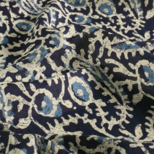 Katoenen voile batik paisley indigo