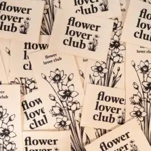 Van schie raamdecoratie & stoffen 5 Ikatee - flower lover club labels (2 stuks)