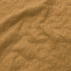 Van schie raamdecoratie & stoffen 12 Hydrofiel geborduurde bloemen esmee camel