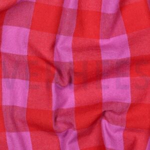 Yarn dyed katoen ruiten steenrood