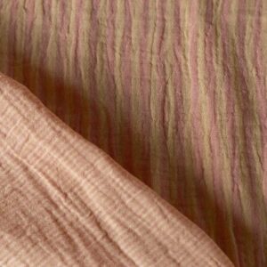 Van schie raamdecoratie & stoffen 7 Coupon 60cm hydrofiel yarn dyed strepen sorbet/melon