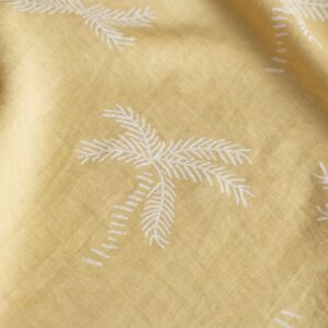 Van schie raamdecoratie & stoffen 9 Viscose linnen mix palmbomen geel