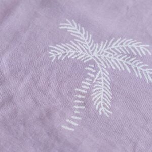 Van schie raamdecoratie & stoffen 8 Viscose linnen mix palmbomen lila