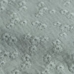 Hydrofiel geborduurde bloemen esmee mintgroen