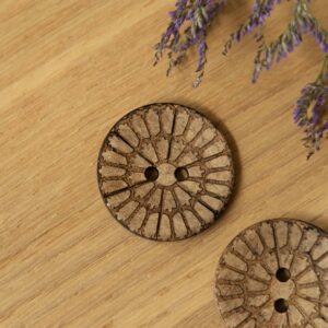 Houten knoop bloem 40mm