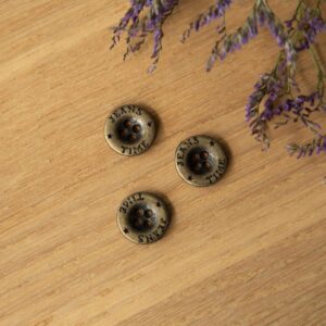 Metalen knoop 15mm jeans time