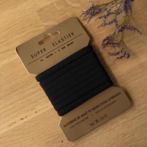 Super elastiek zwart 6mm