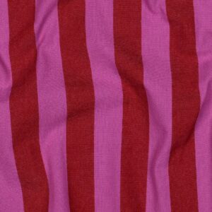 Van schie raamdecoratie & stoffen 9 Coupon 50cm yarn dyed katoen strepen rood/fuchsia