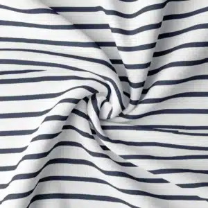 Coupon 45cm jersey strepen wit/navy