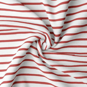 Coupon 35cm jersey strepen wit/rood