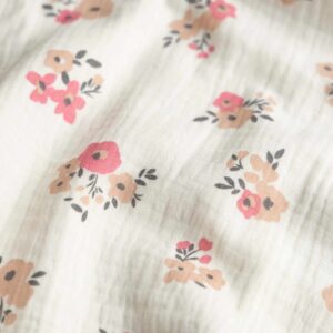 Coupon 100cm hydrofiel bloemen molisa offwhite