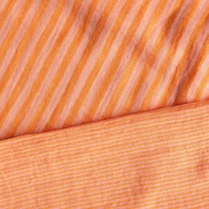 Coupon 45cm hydrofiel yarn dyed strepen perzik/tangerine