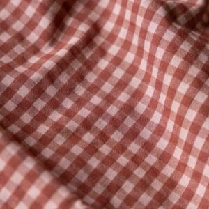 Coupon 40cm seersucker ruit tea rose