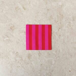 Van schie raamdecoratie & stoffen 3 Loop&label - strepen rood/fuchsia - xxl label