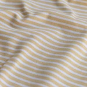 Jersey fijne strepen vanille/wit