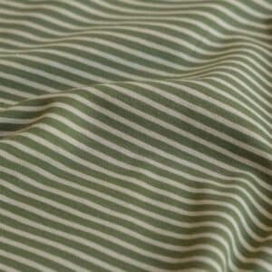 Jersey fijne strepen donkergroen/amandel