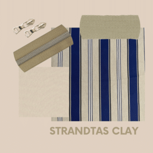 Van schie raamdecoratie & stoffen 6 Pakket strandtas + etui clay