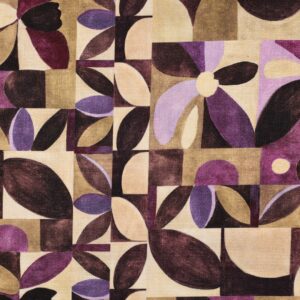 Canvas slub digitaal abstract burgundy