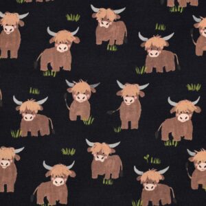 Van schie raamdecoratie & stoffen 7 Sweat digitaal koeien navy