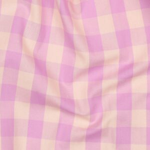 Yarn dyed katoen ruiten perzik/roze