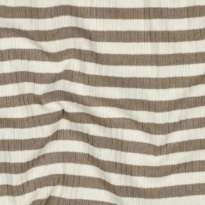 Rib jersey yarn dyed strepen zand
