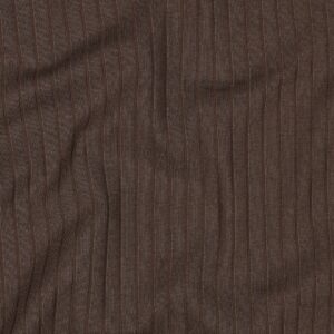 Brede rib jersey donkerbruin