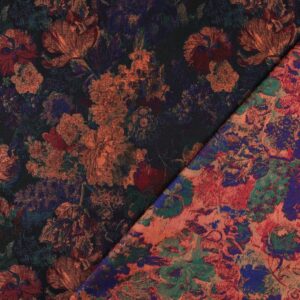 Van schie raamdecoratie & stoffen 8 Jacquard bloemen multicolor