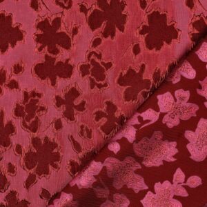 Jacquard bloemen rood