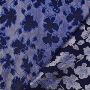 Jacquard bloemen blauw