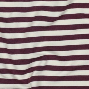 French terry yarn dyed strepen aubergine