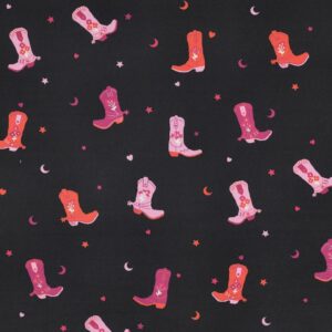 Fine poplin cowboylaarzen zwart