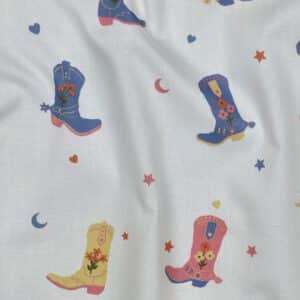 Fine poplin cowboylaarzen wit