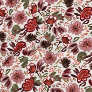 Van schie raamdecoratie & stoffen 3 Jersey digitaal bloemen offwhite