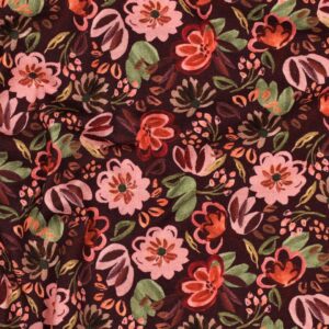 Van schie raamdecoratie & stoffen 2 Jersey digitaal bloemen burgundy