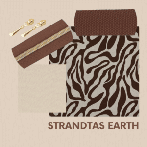 Pakket strandtas + etui zebraprint earth