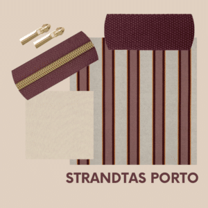Van schie raamdecoratie & stoffen 6 Pakket strandtas + etui strepen porto