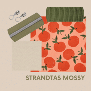 Pakket strandtas + etui sinaasappels mossy