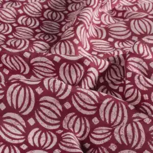 Katoenen voile batik abstract roze/rood