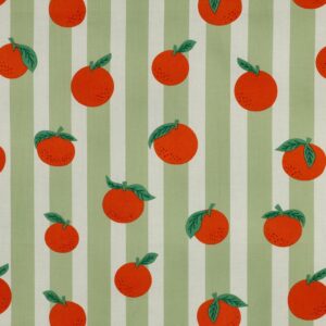 Coated canvas fruit/strepen groen