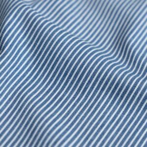Denim yarn dyed strepen jeansblauw