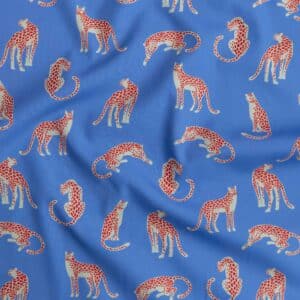 Poplin luipaarden blauw