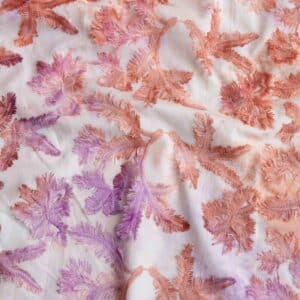 Van schie raamdecoratie & stoffen 3 Tie dye ruffle palmbomen perzik