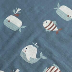 French terry crepe vissen indigo