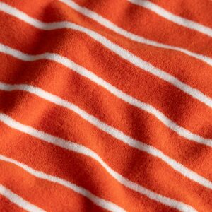 Badstof strepen tangerine/offwhite